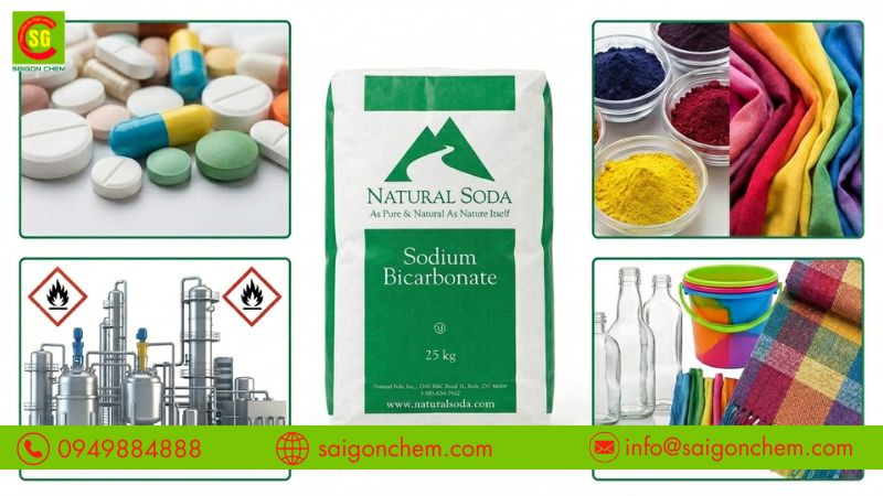 Sodium bicarbonate ứng dụng trong y tế v&agrave; xử l&yacute; c&ocirc;ng nghiệp 